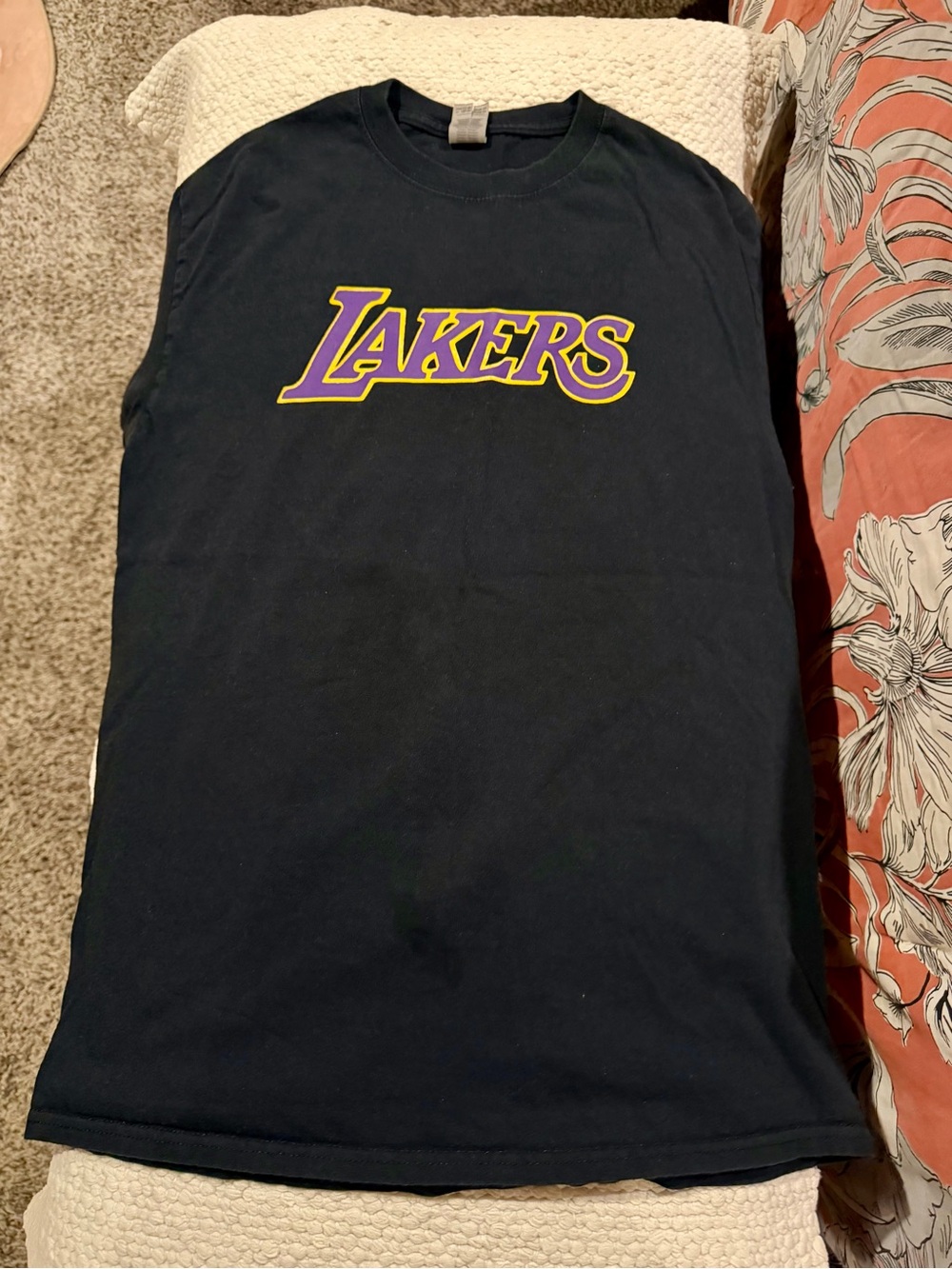 Gildan Black Lakers Tee with Purple & Gold Logo